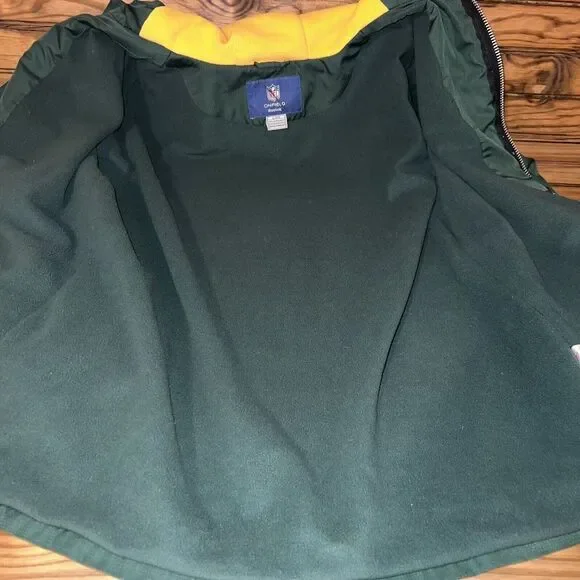 Vtg‎ 90s Green Bay Packers Reebok Windbreaker Jacket Large On Field Fleece Lined